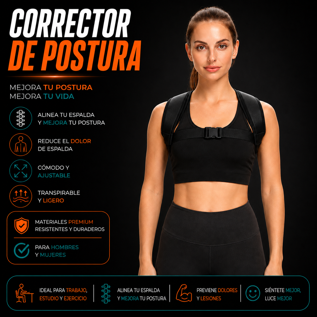 Corrector de Postura — Espalda Recta Desde el Día 1